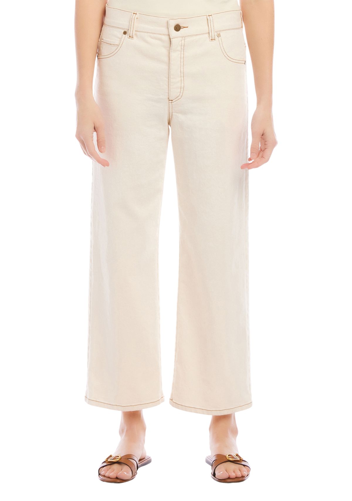 Womens Cropped Wide Leg Jeans