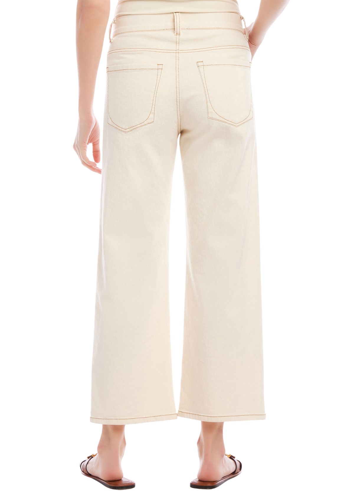 Womens Cropped Wide Leg Jeans