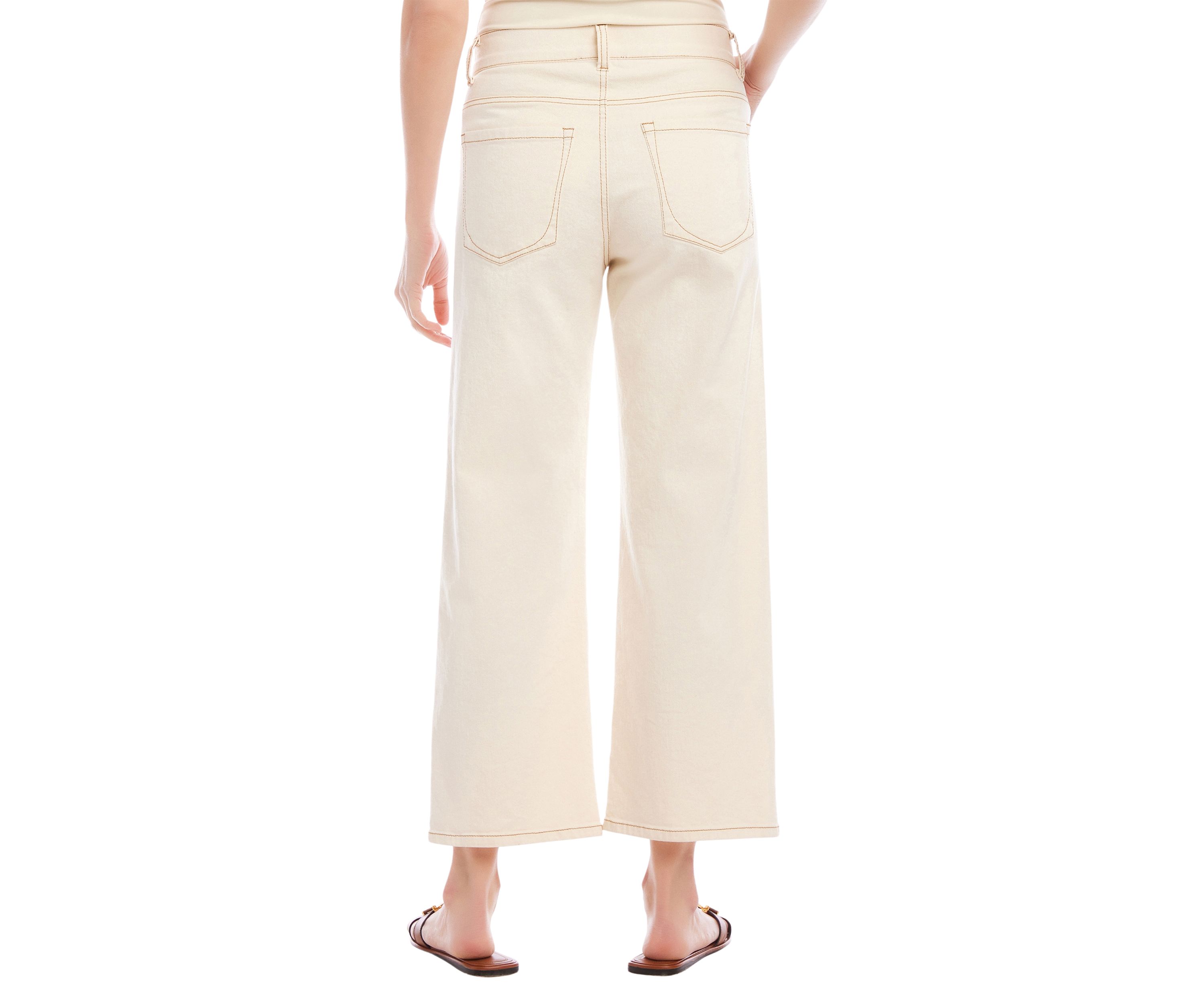 Womens Cropped Wide Leg Jeans