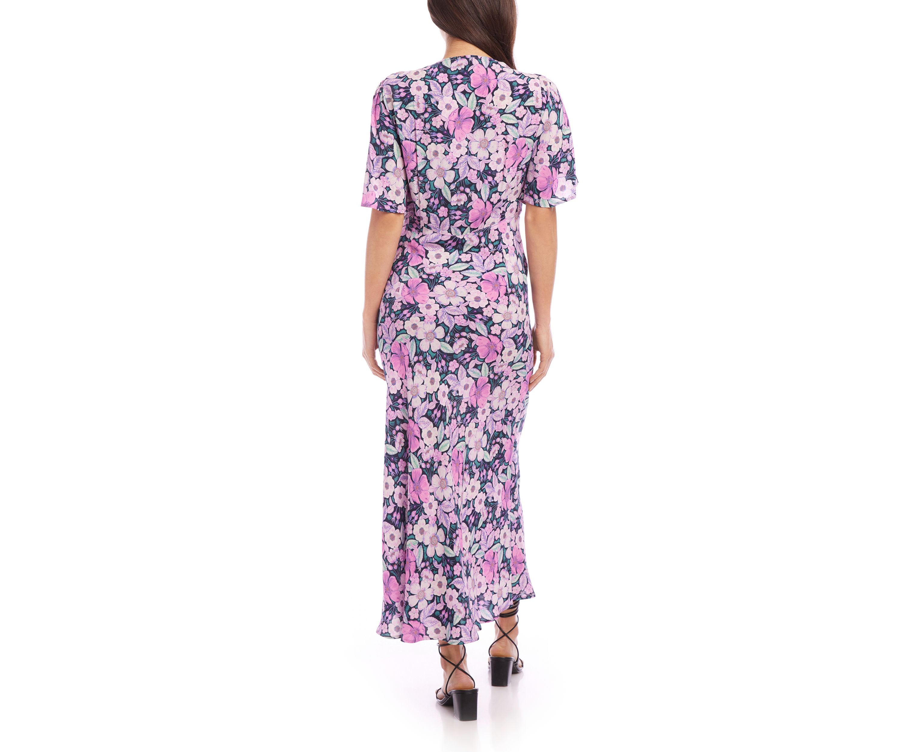 Womens Flutter Sleeve Dress