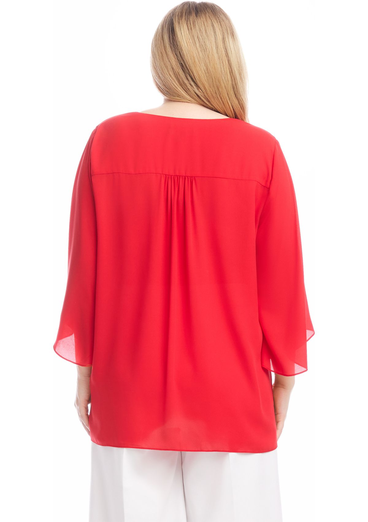 Plus Size Bracelet Sleeve Asymmetric Top