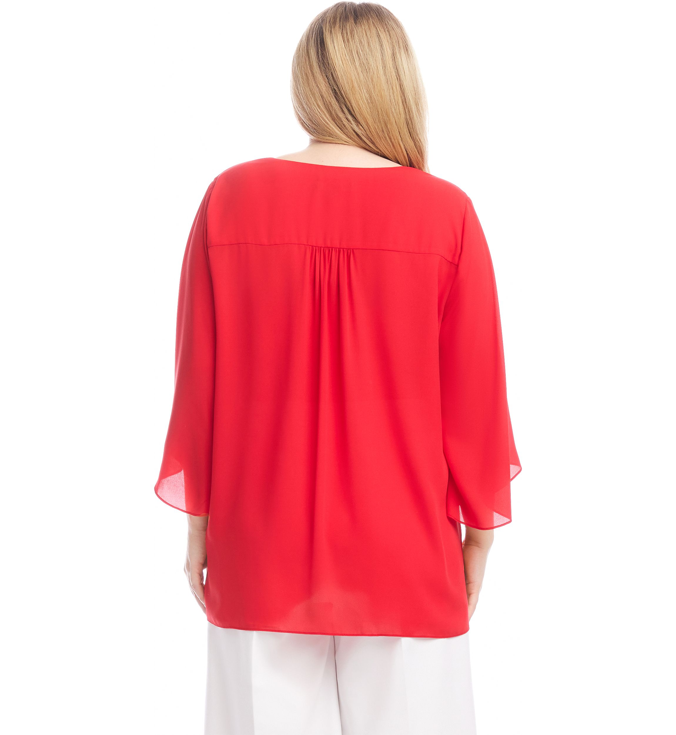 Plus Size Bracelet Sleeve Asymmetric Top