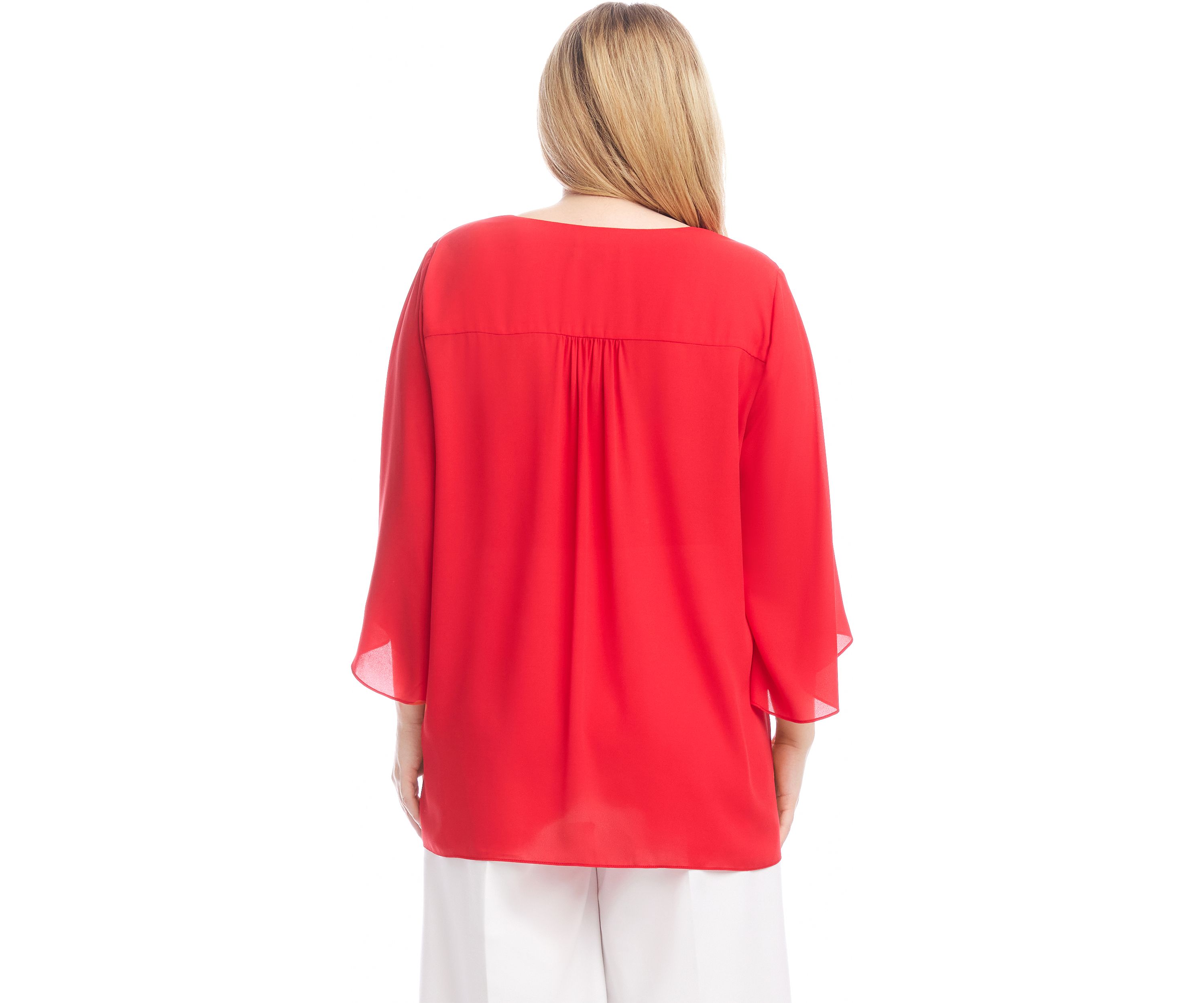 Plus Size Bracelet Sleeve Asymmetric Top