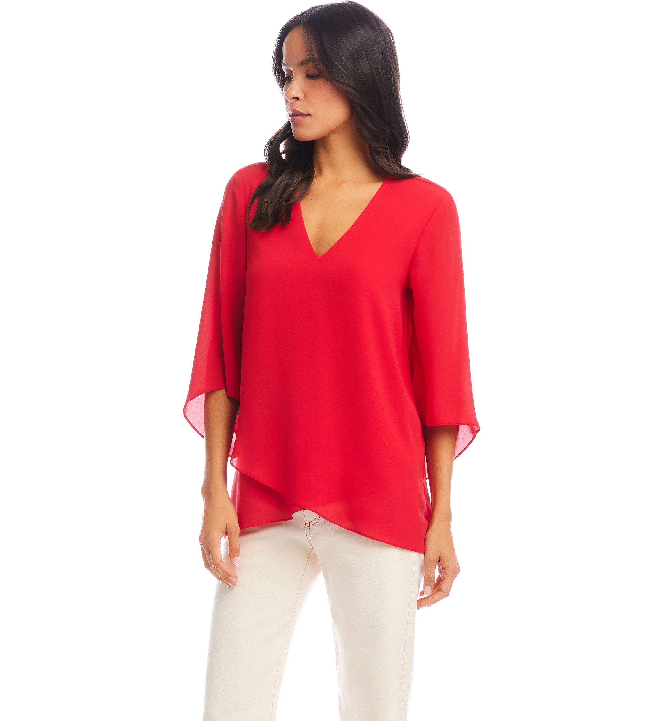 Womens Bracelet Sleeve Asymmetric Top