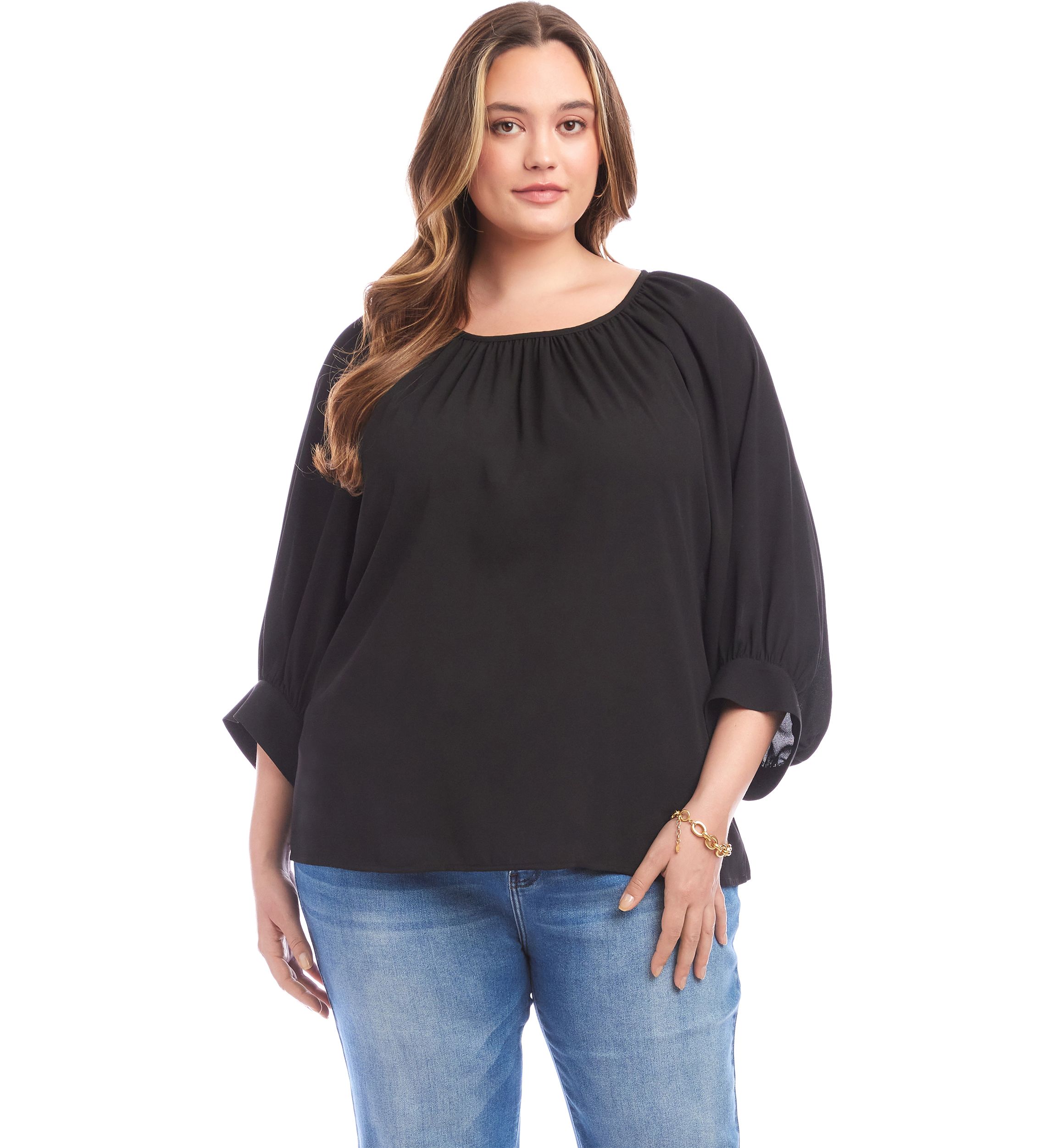 Plus Size Blouson Sleeve Top