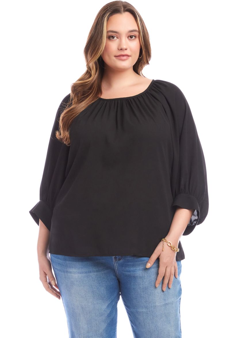 Plus Size Blouson Sleeve Top