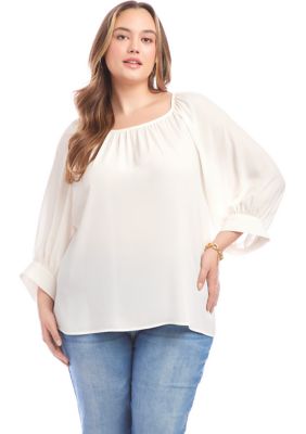 Karen Kane Women's Plus Size Blouson Sleeve Top, 2X
