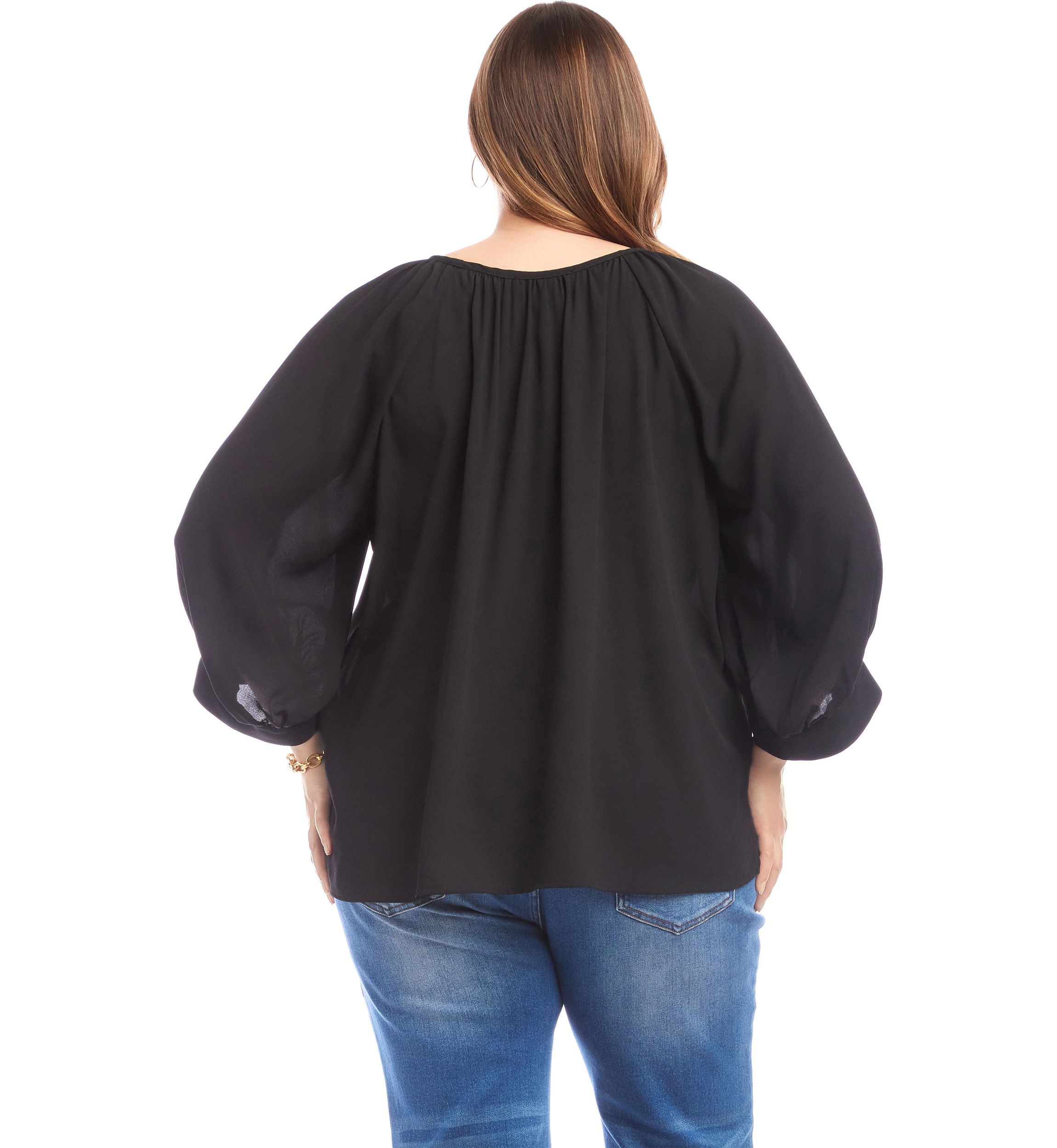 Plus Size Blouson Sleeve Top