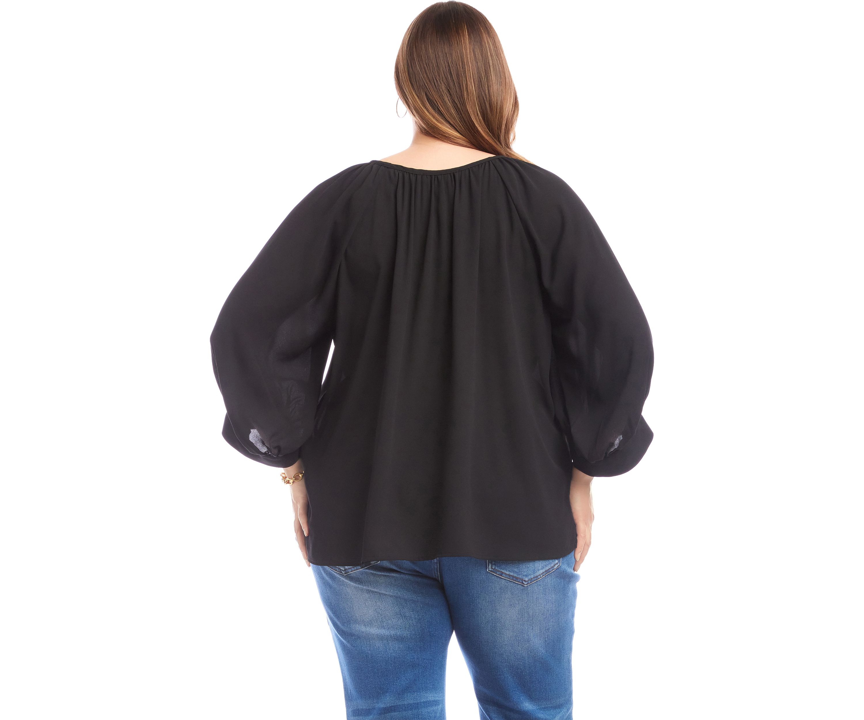 Plus Size Blouson Sleeve Top