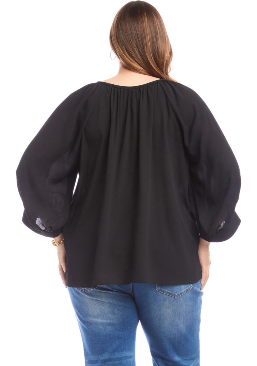 Plus Size Blouson Sleeve Top
