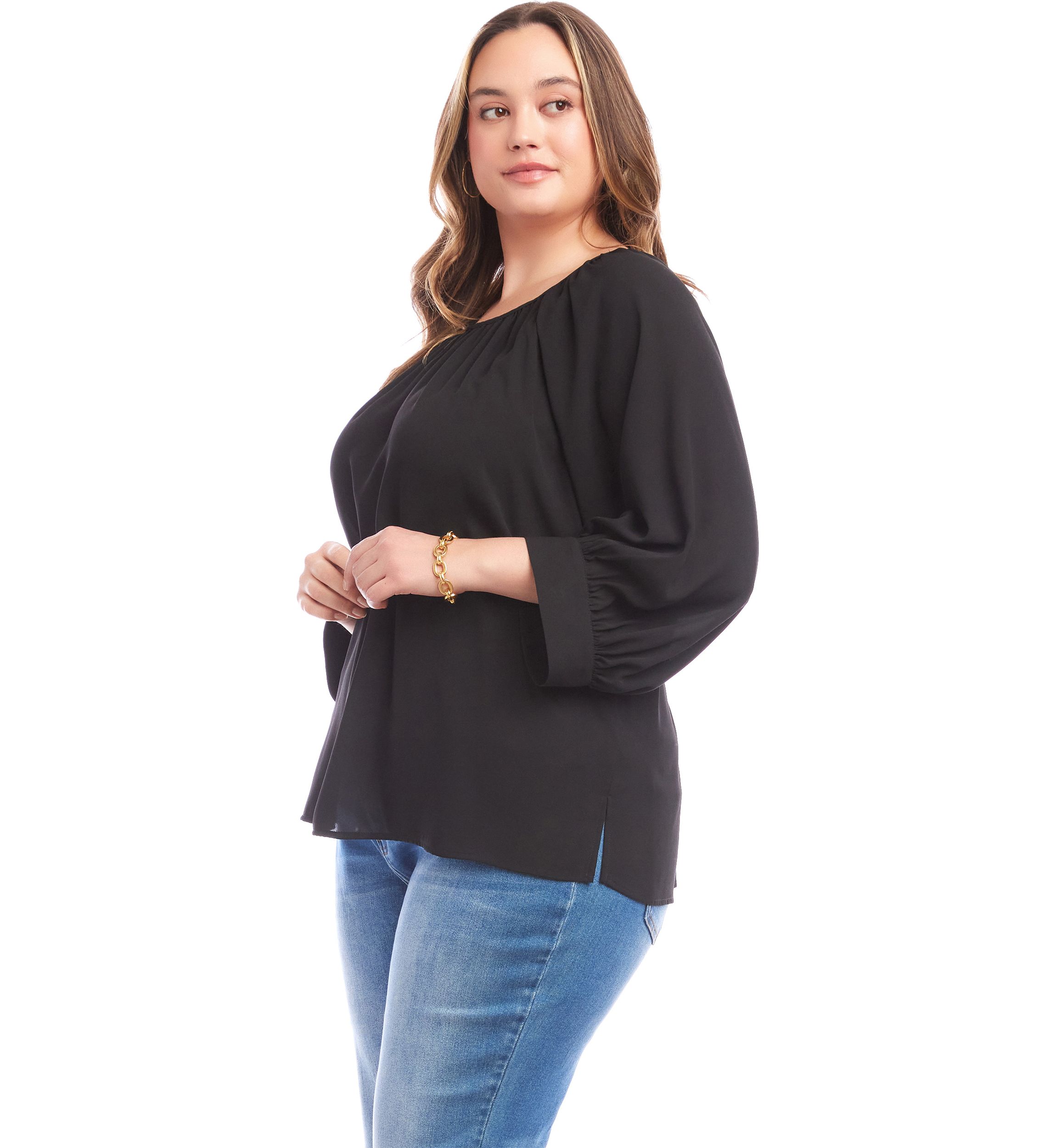 Plus Size Blouson Sleeve Top