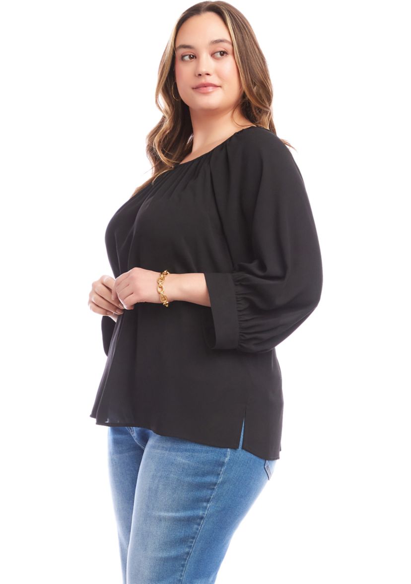 Plus Size Blouson Sleeve Top
