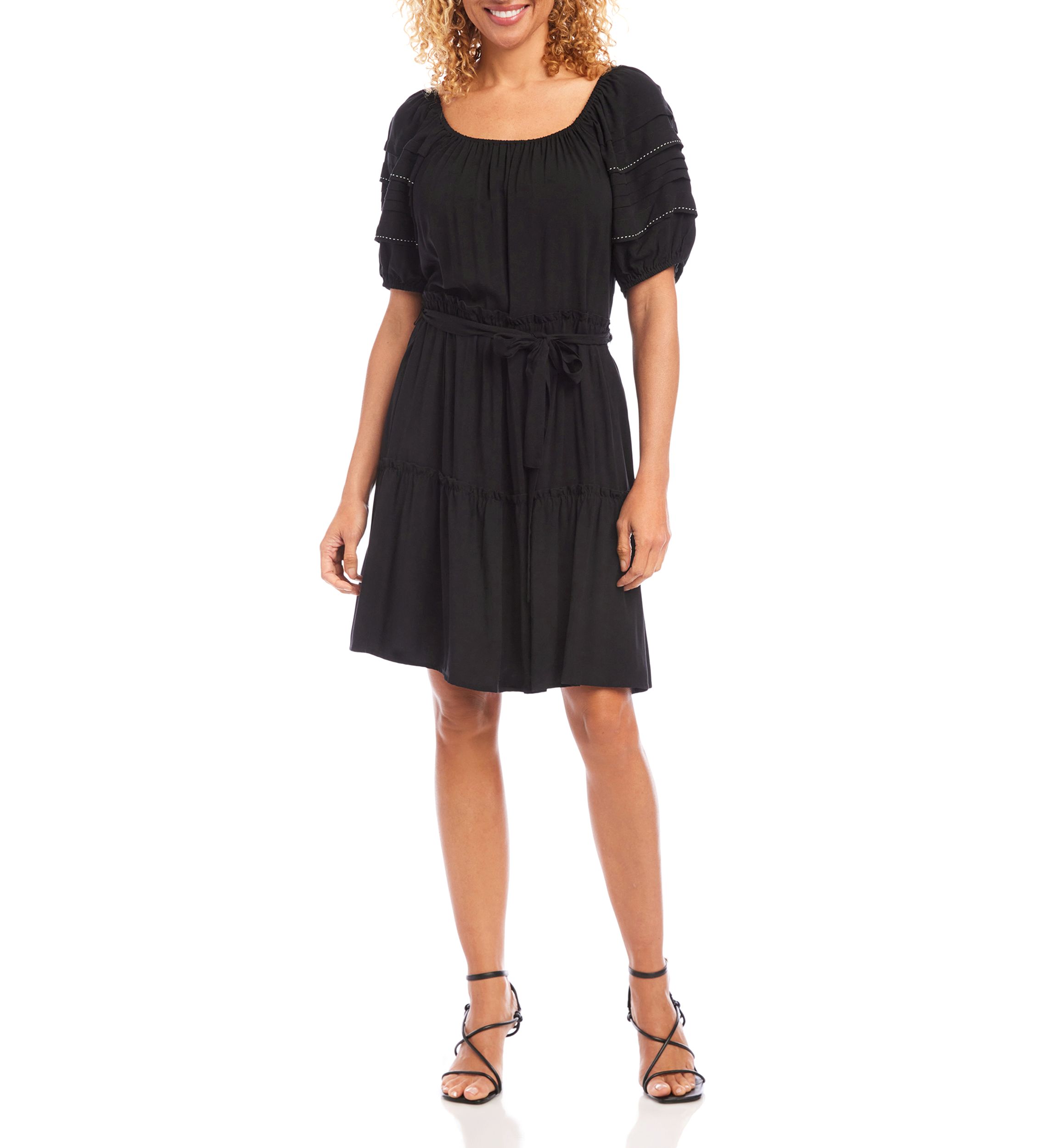 Womens Short Sleeve Tiered Dress