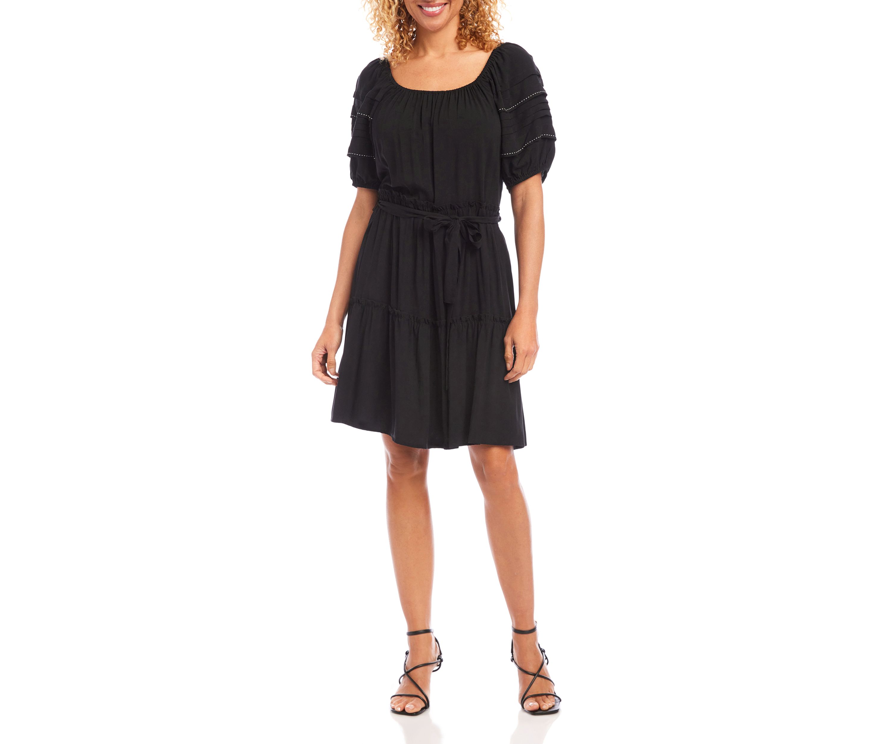 Womens Short Sleeve Tiered Dress