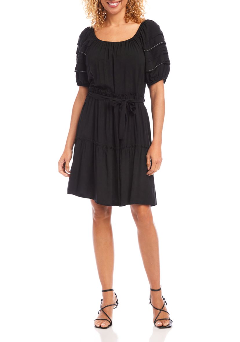 Womens Short Sleeve Tiered Dress