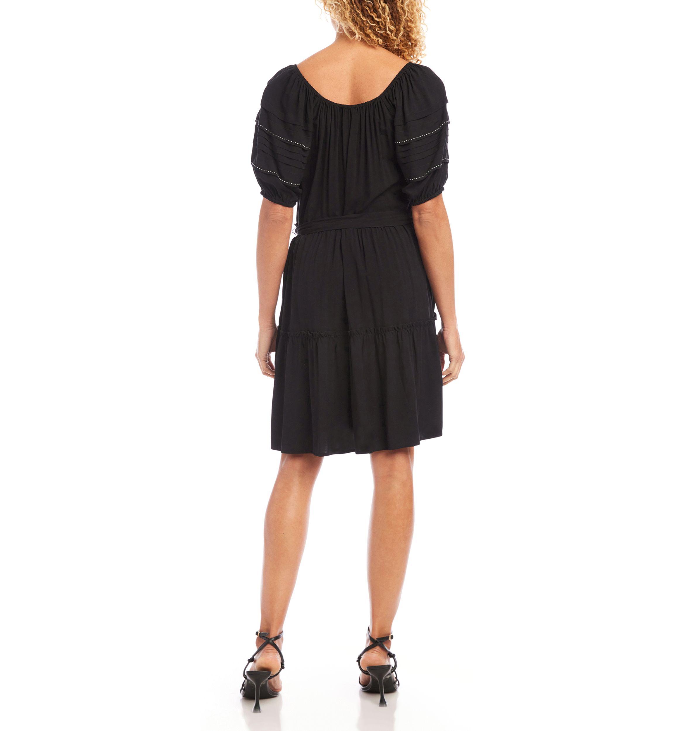 Womens Short Sleeve Tiered Dress