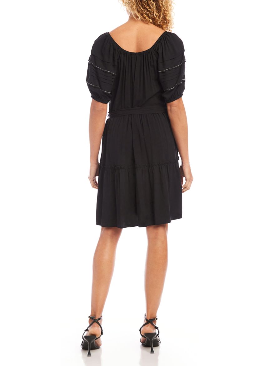 Womens Short Sleeve Tiered Dress