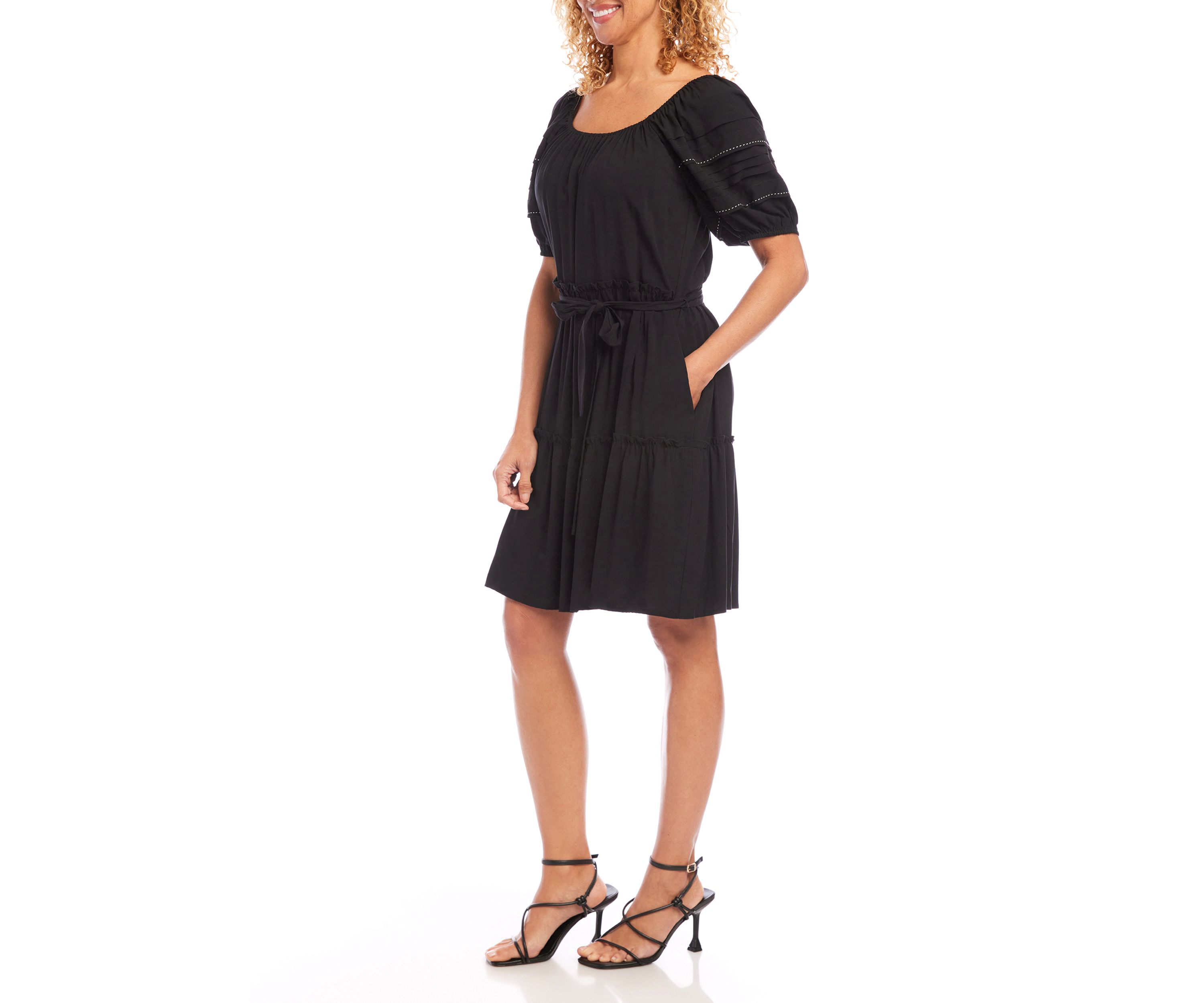 Womens Short Sleeve Tiered Dress