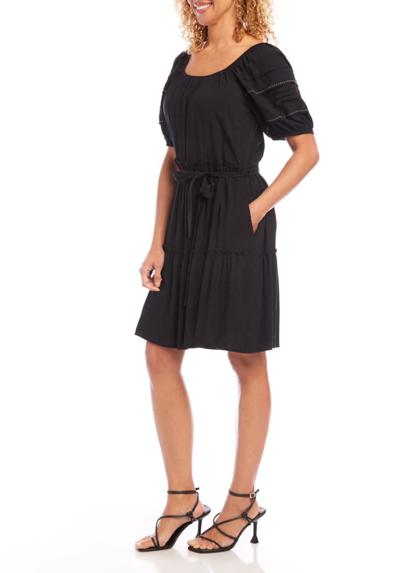 Womens Short Sleeve Tiered Dress