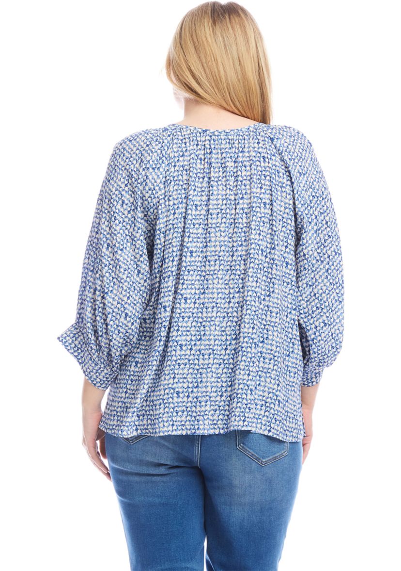 Plus Size Blouson Sleeve Top