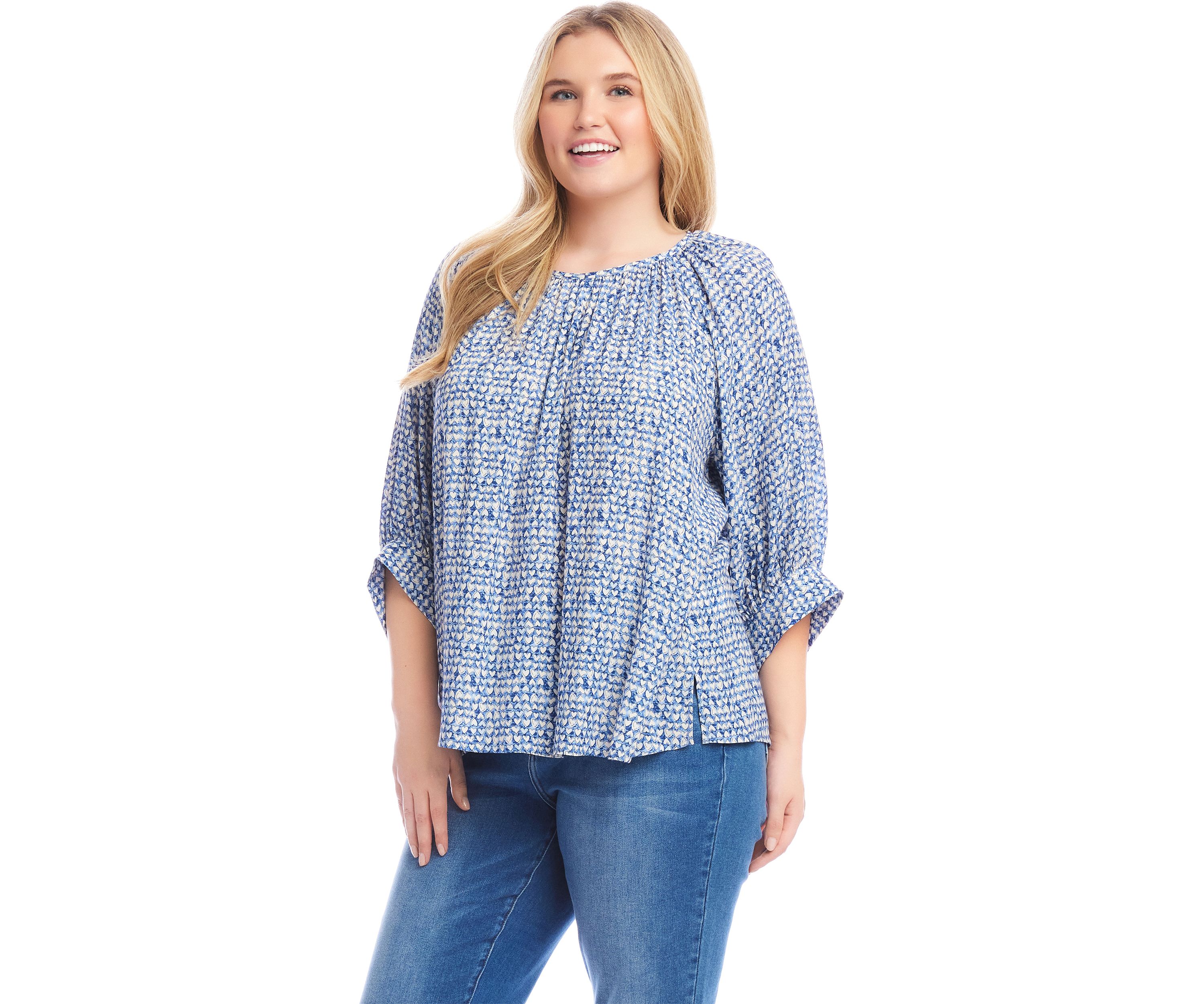 Plus Size Blouson Sleeve Top