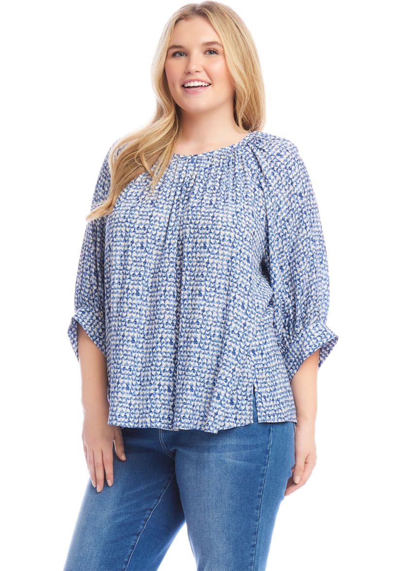 Plus Size Blouson Sleeve Top