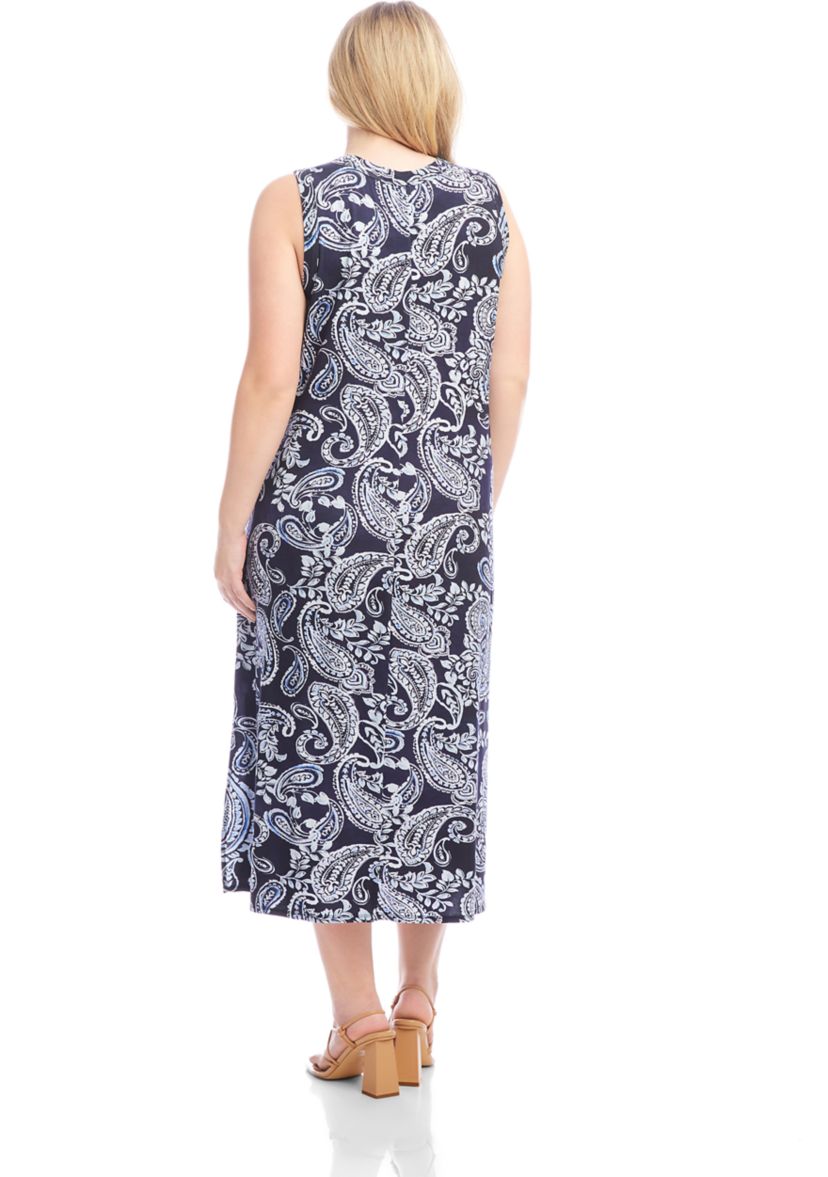 Plus Size Sleeveless Midi Dress