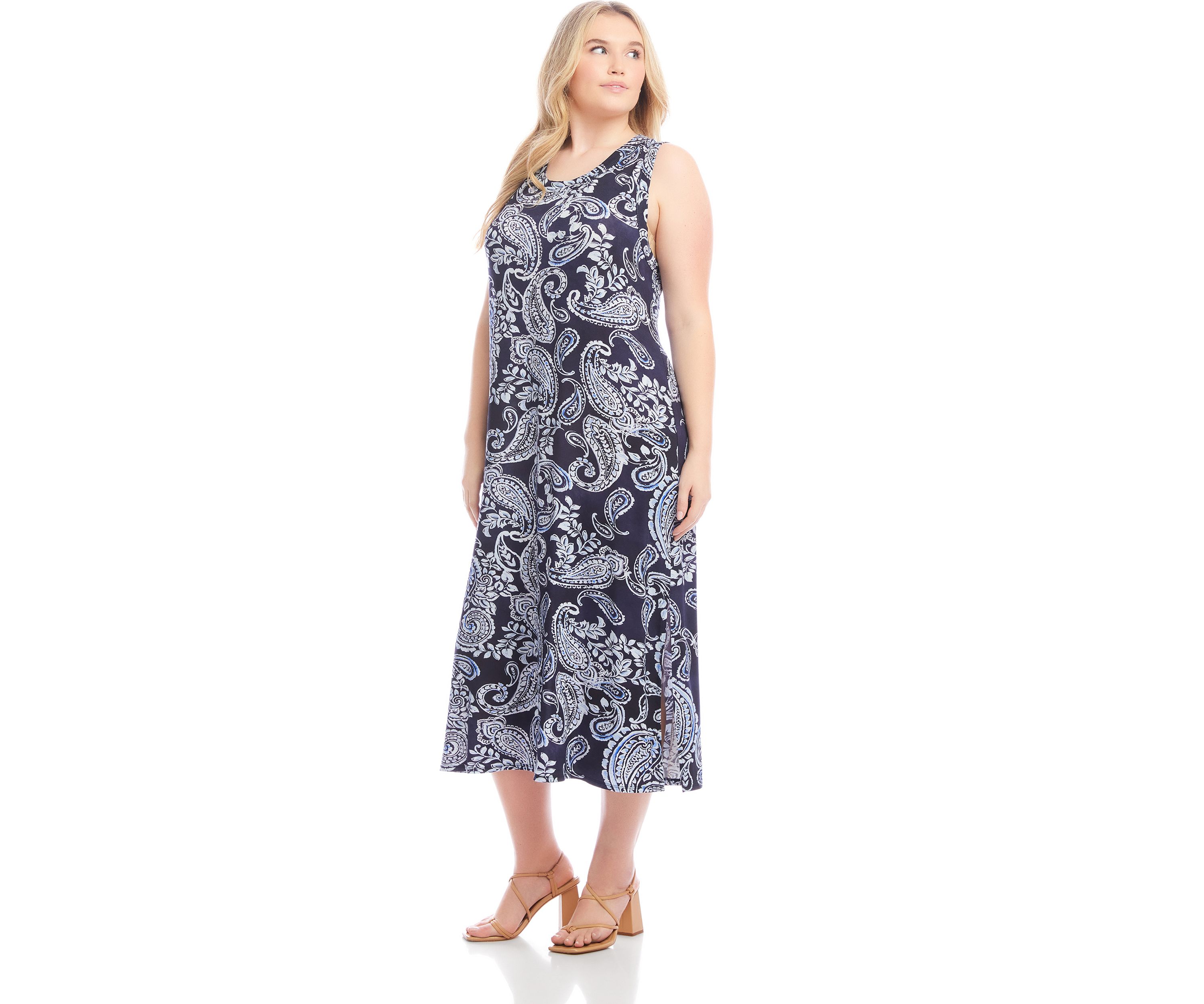 Plus Size Sleeveless Midi Dress
