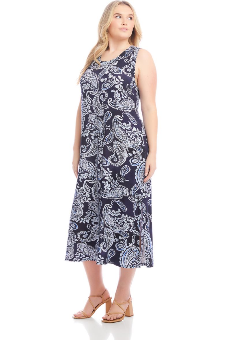 Plus Size Sleeveless Midi Dress