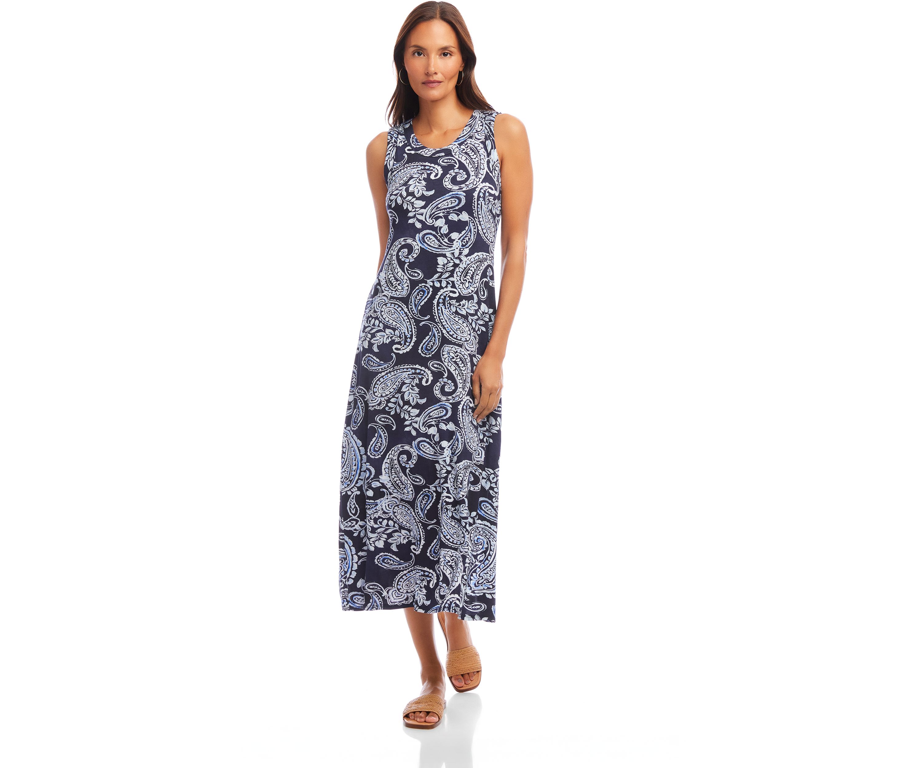 Womens Sleeveless Midi Dress