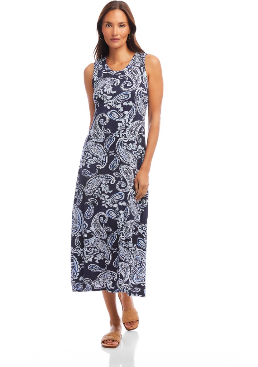 Womens Sleeveless Midi Dress