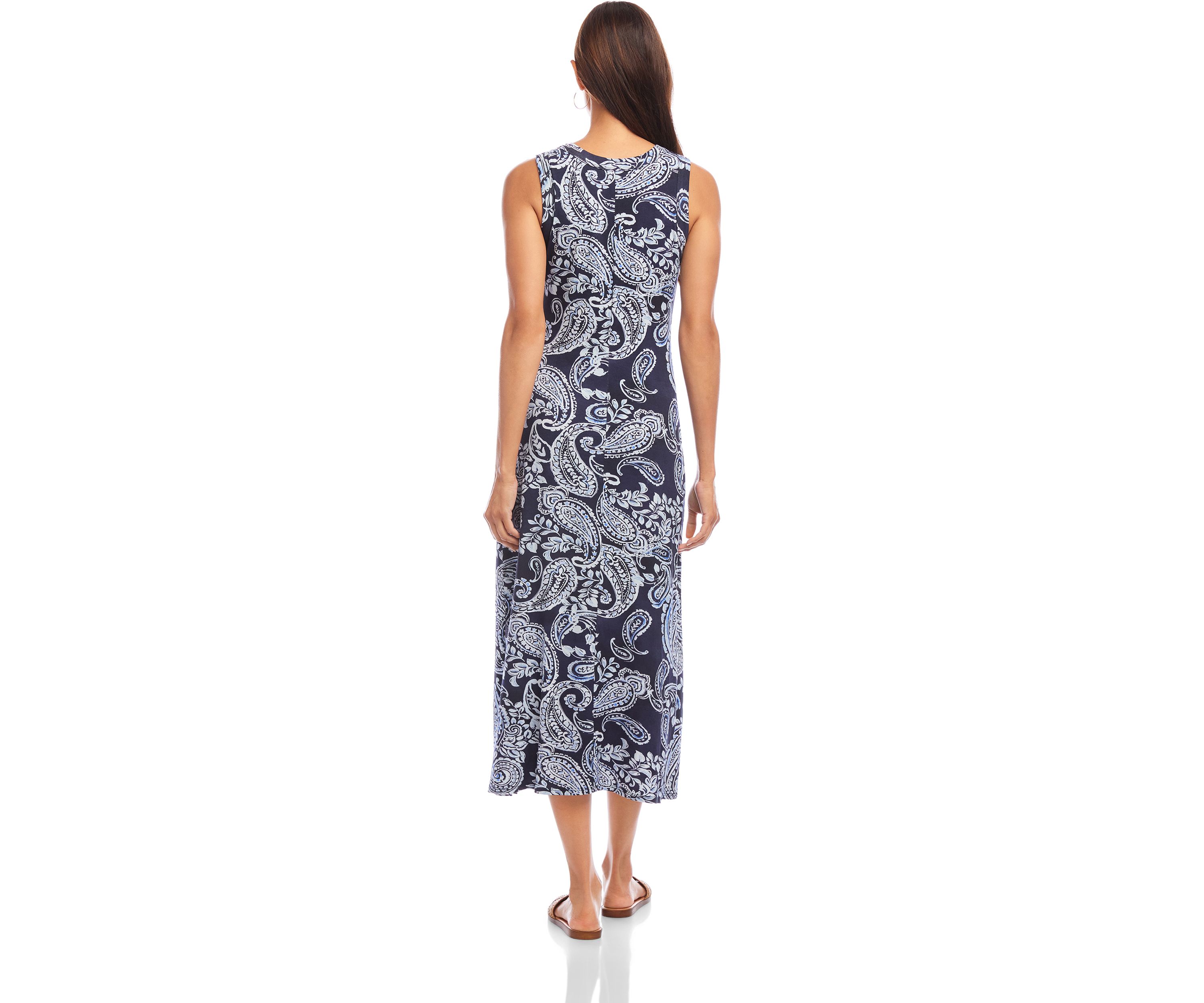 Womens Sleeveless Midi Dress