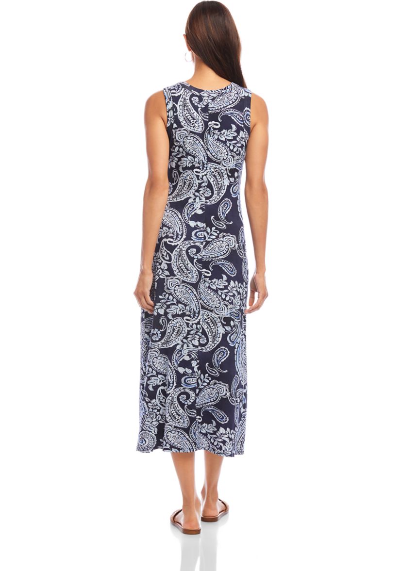 Womens Sleeveless Midi Dress