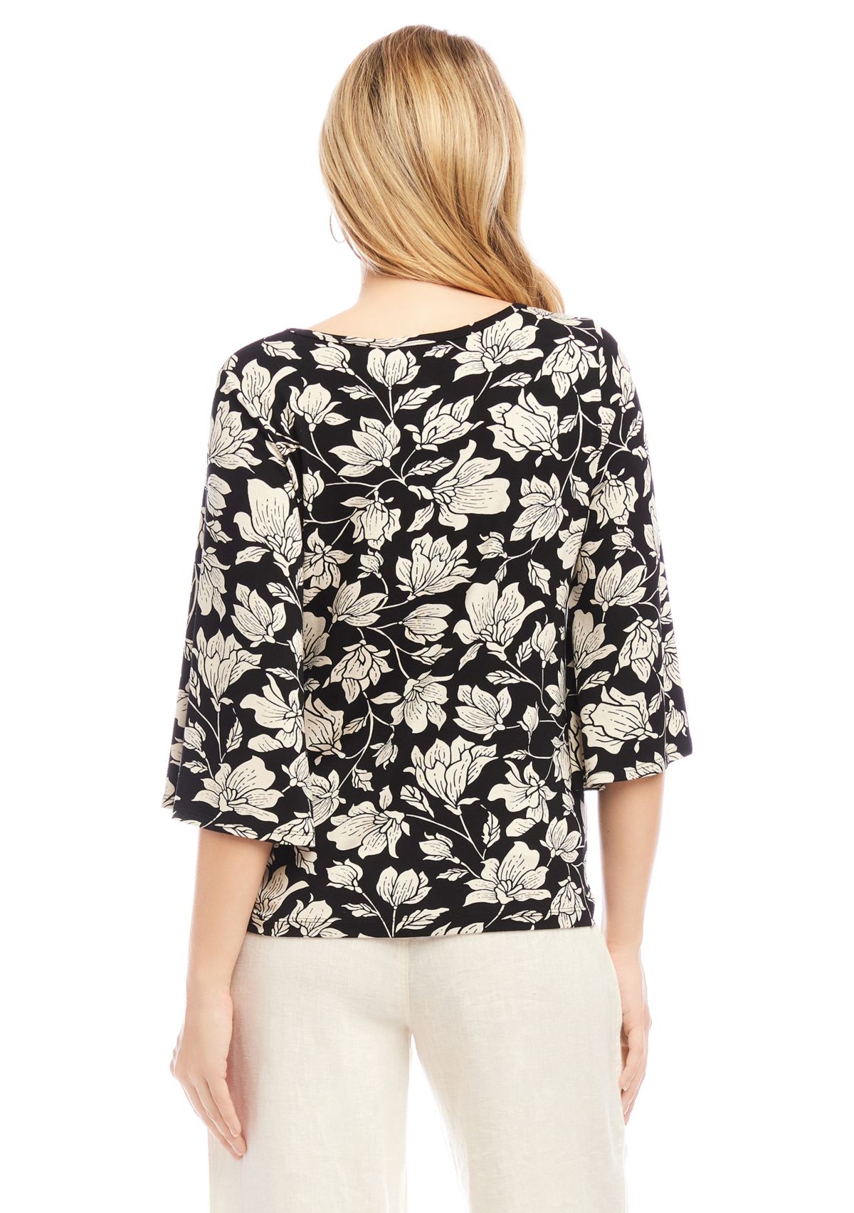 Womens Flare Sleeve Pick-Up Top