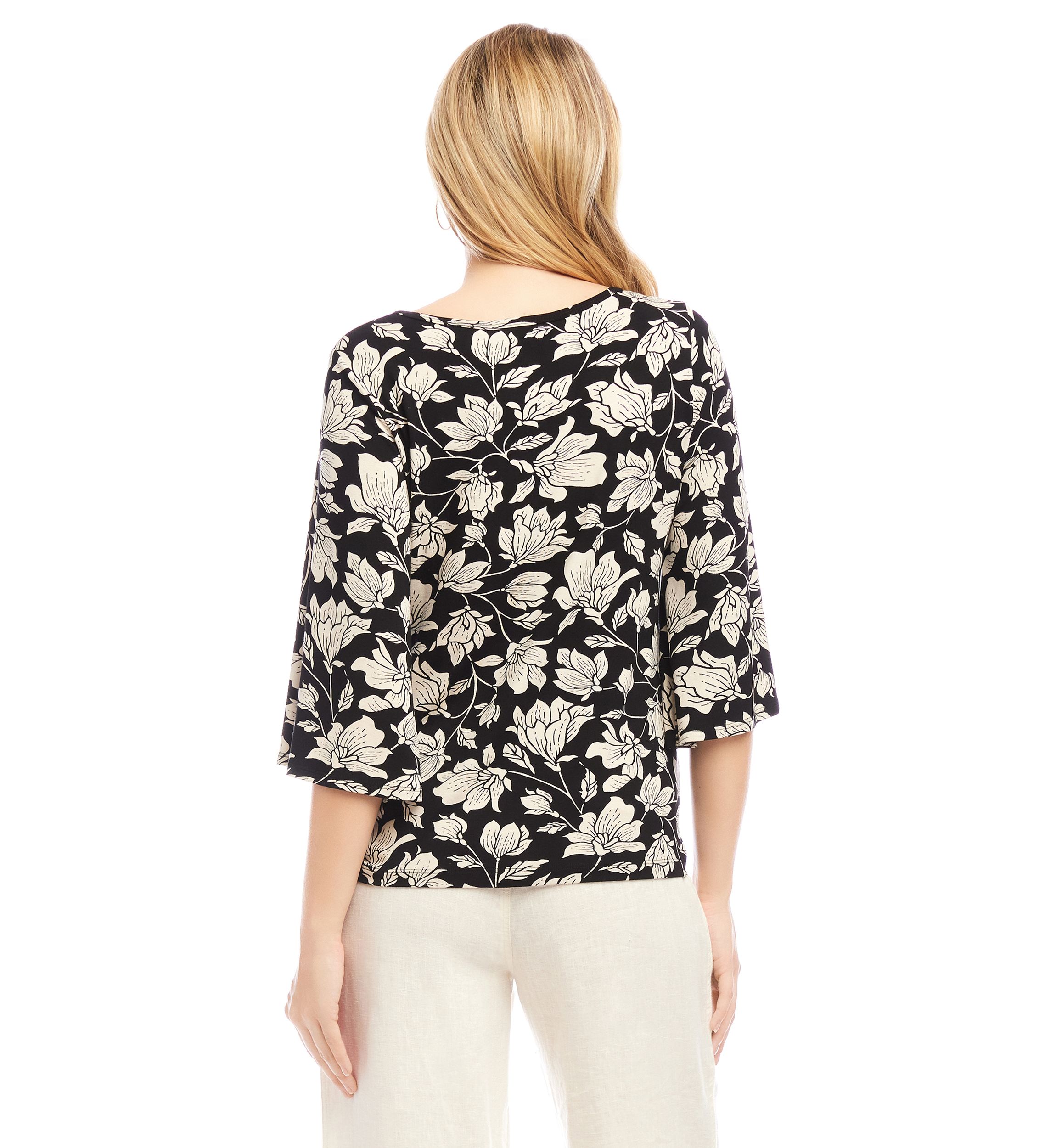 Womens Flare Sleeve Pick-Up Top