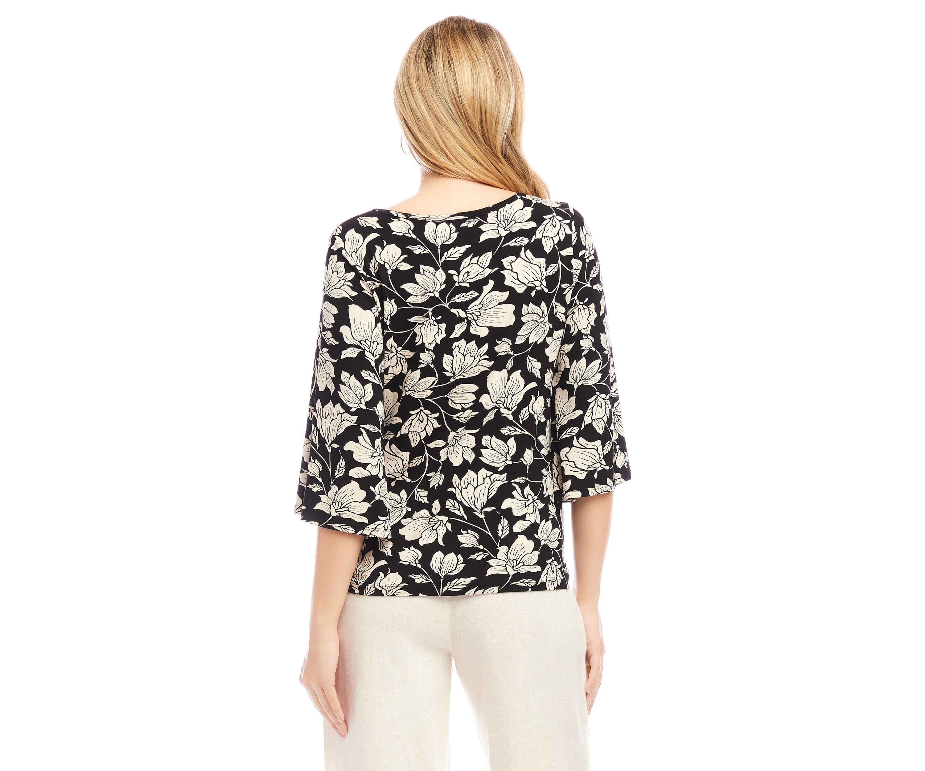 Womens Flare Sleeve Pick-Up Top
