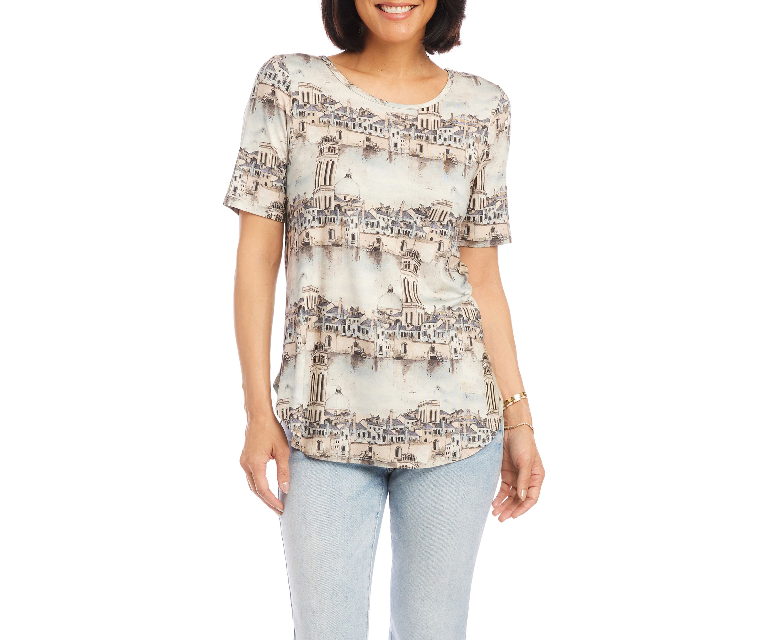 Womens Short Sleeve Shirttail T-Shirt