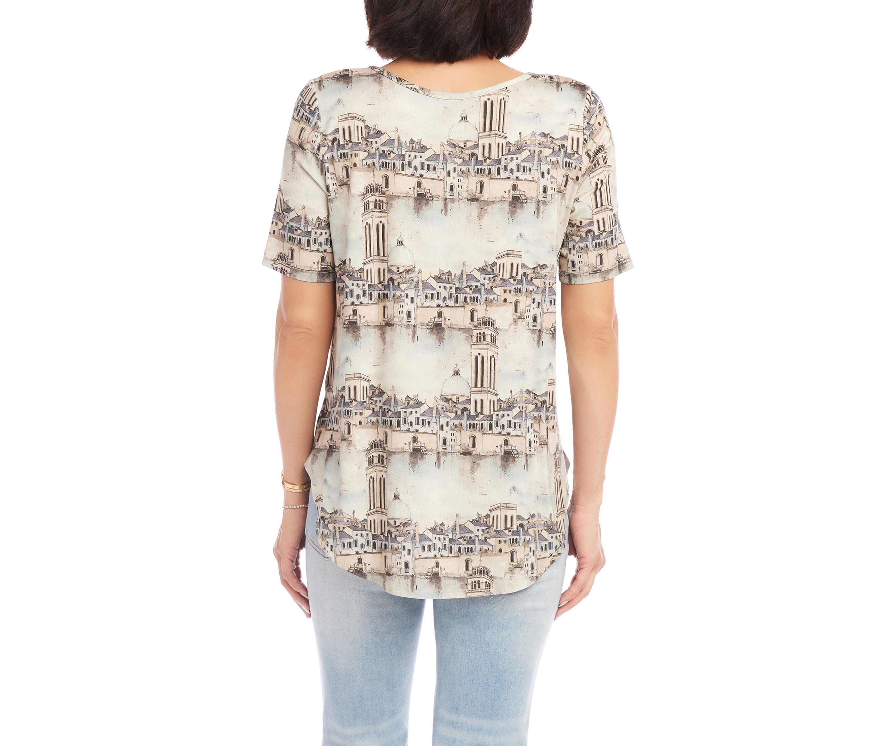Womens Short Sleeve Shirttail T-Shirt
