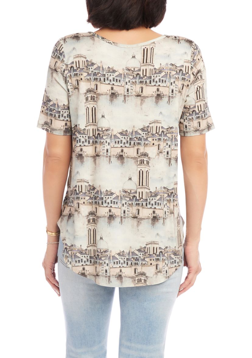 Womens Short Sleeve Shirttail T-Shirt