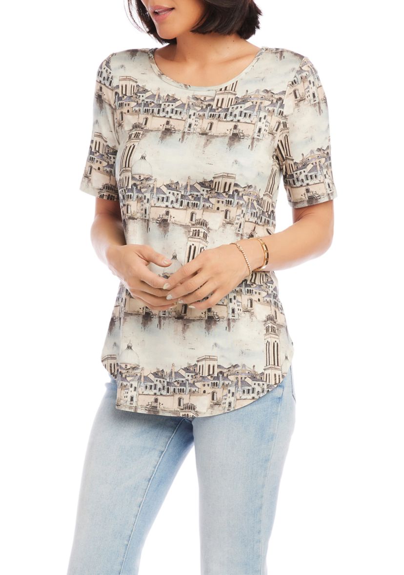 Womens Short Sleeve Shirttail T-Shirt
