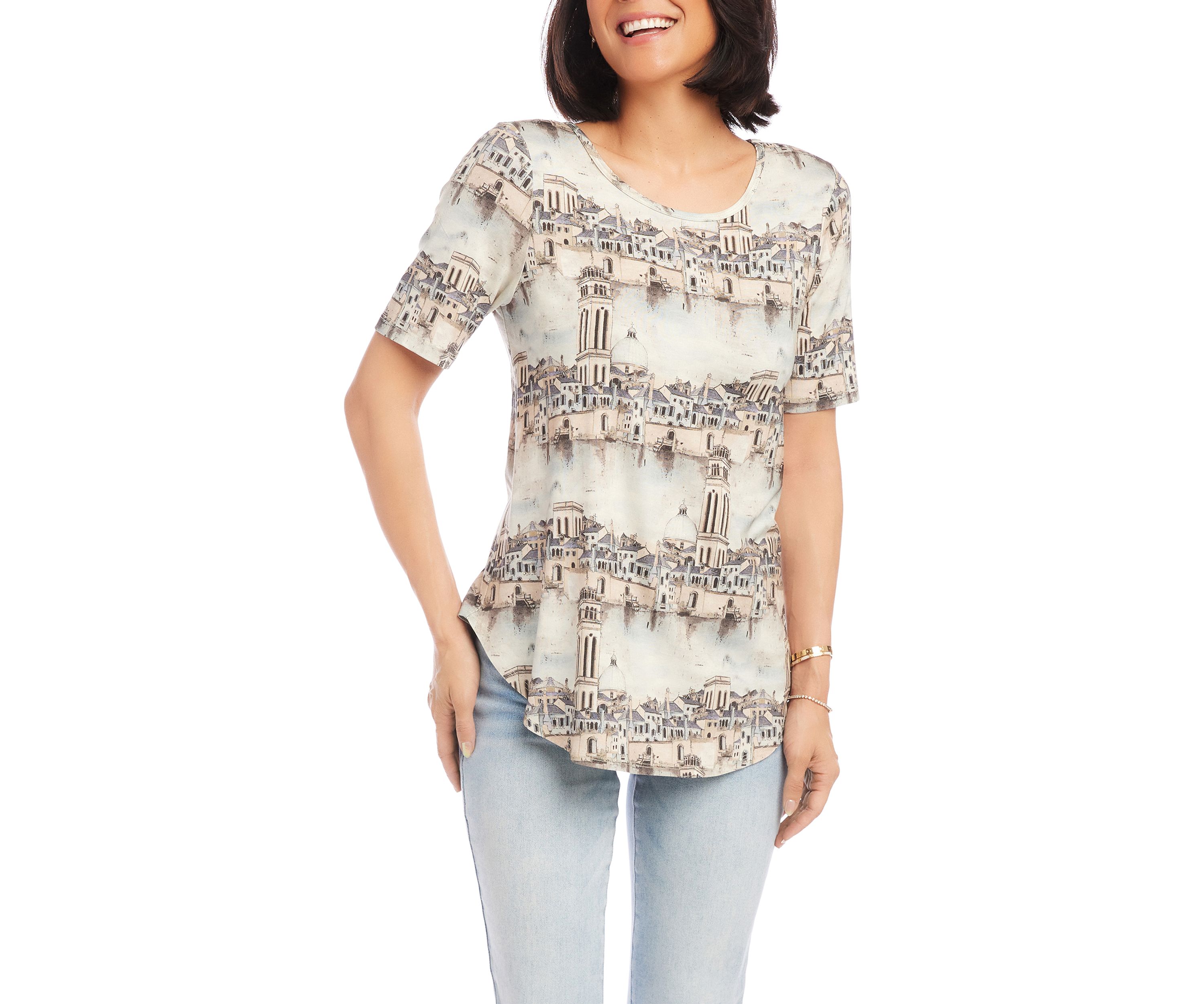 Womens Short Sleeve Shirttail T-Shirt