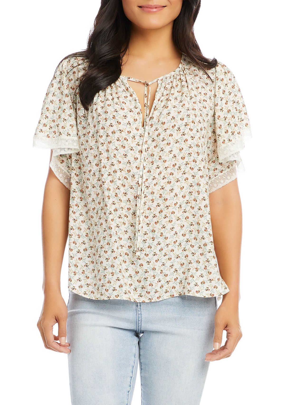Womens Flutter Sleeve Top