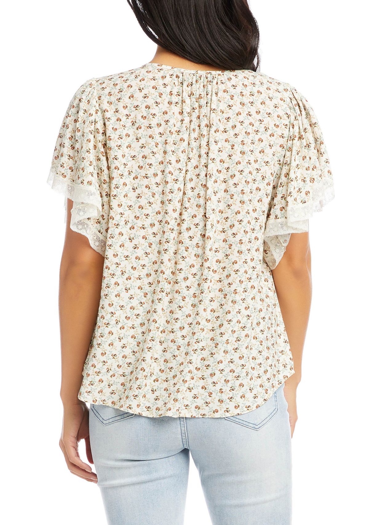 Womens Flutter Sleeve Top