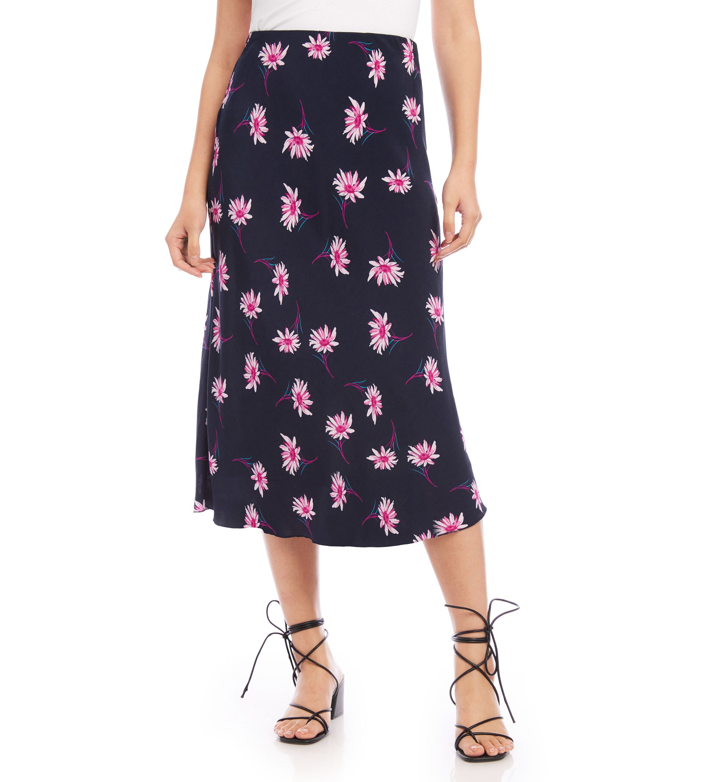 Petite Size Bias Cut Midi Skirt