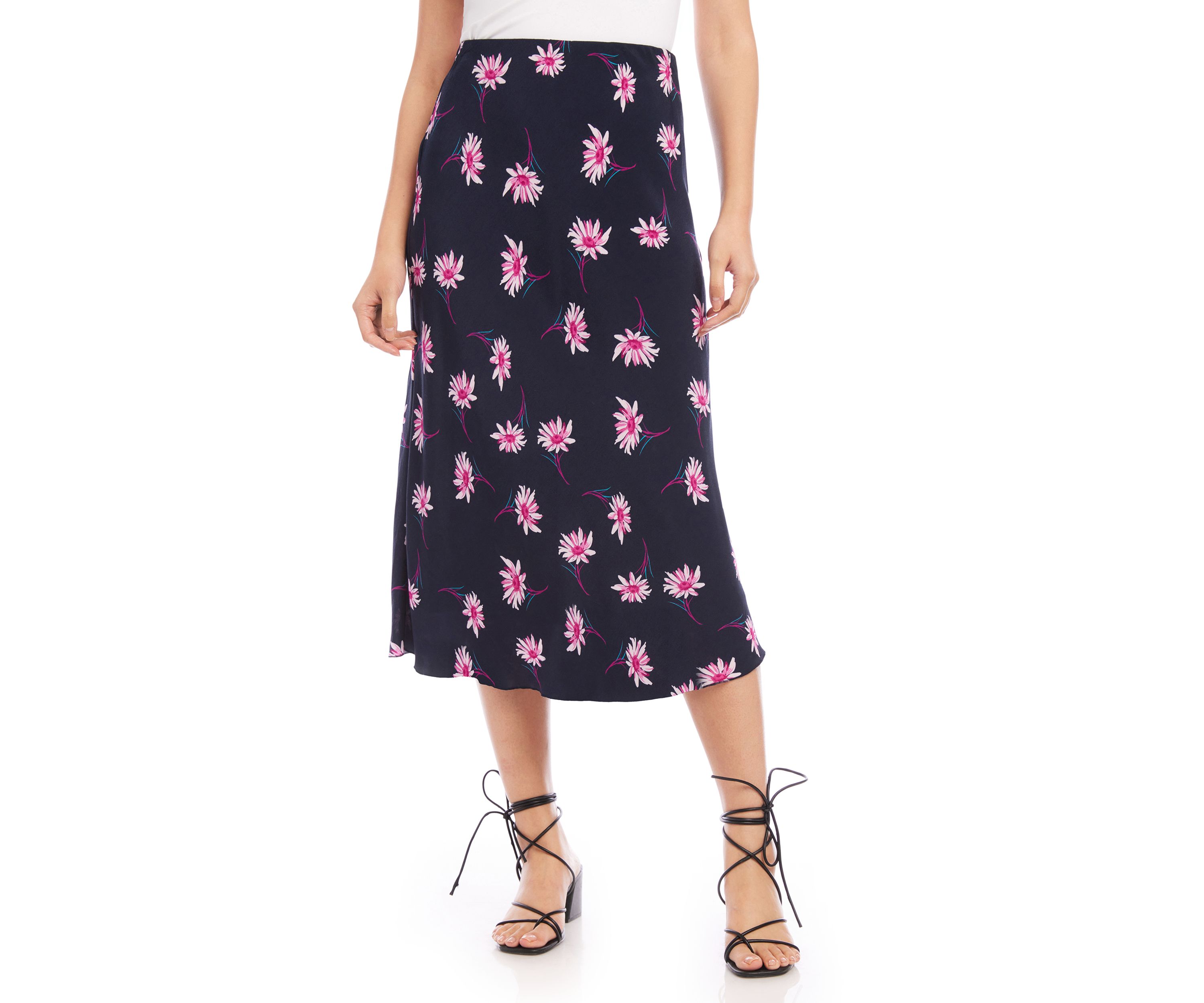 Petite Size Bias Cut Midi Skirt