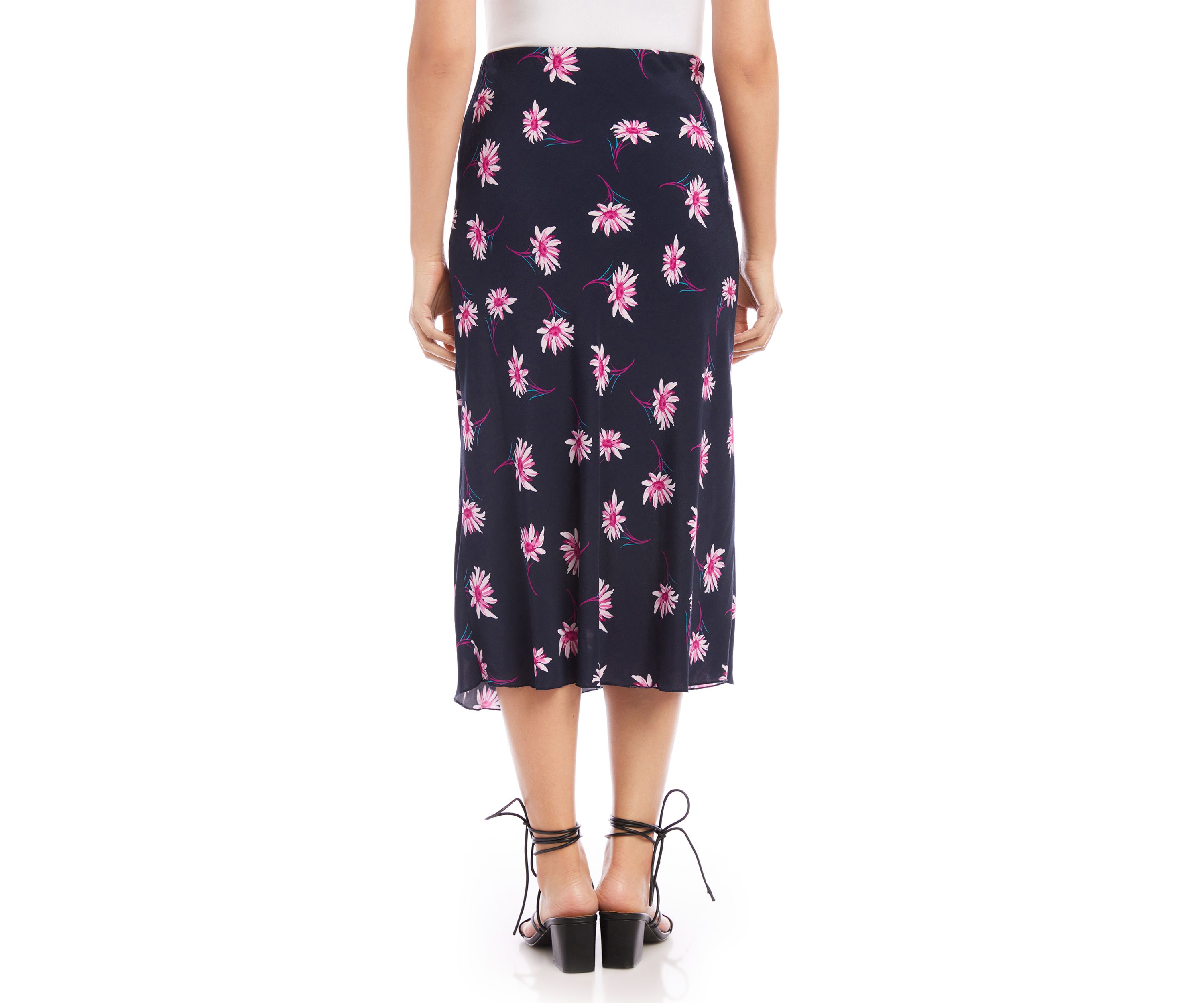 Petite Size Bias Cut Midi Skirt