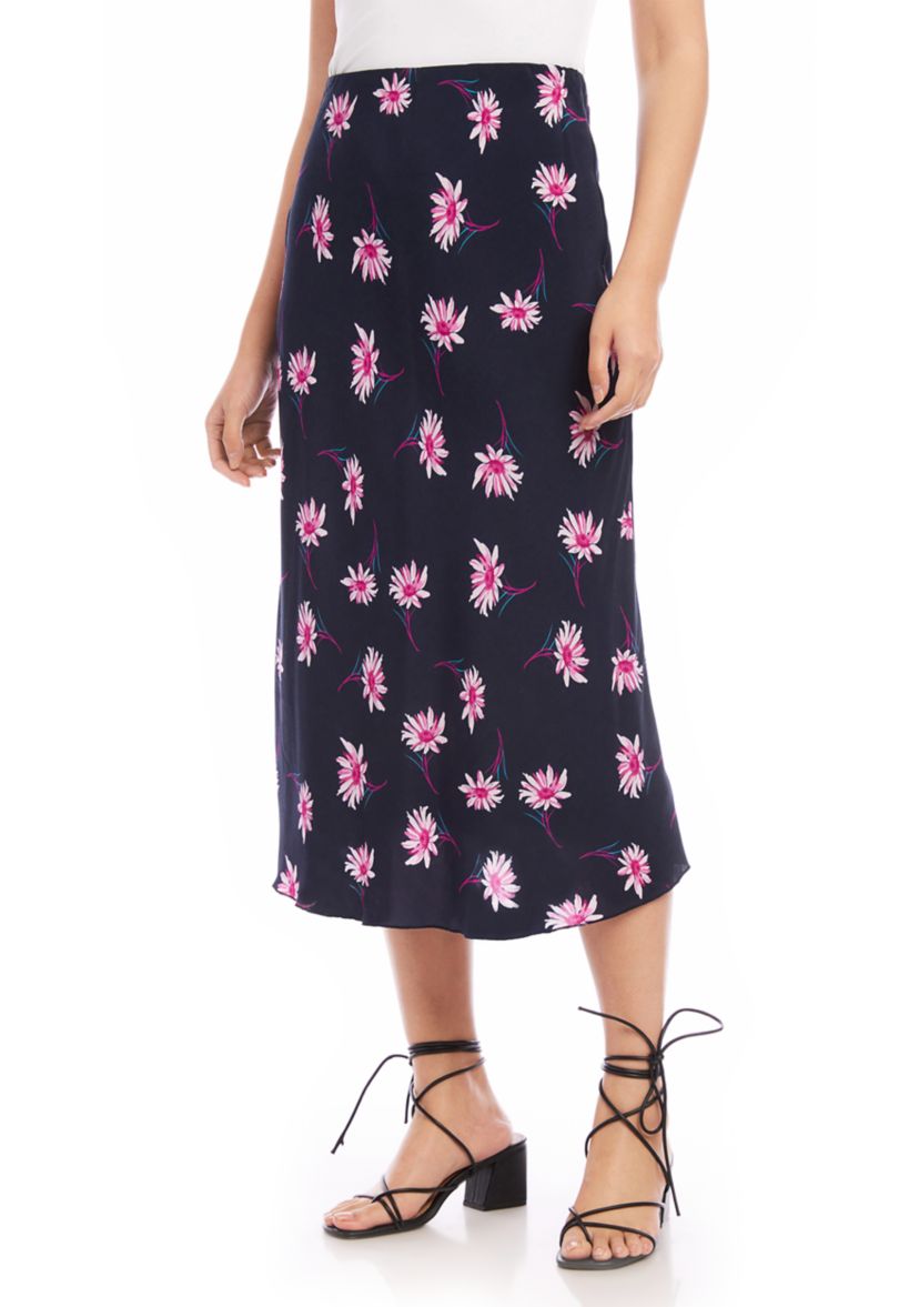 Petite Size Bias Cut Midi Skirt