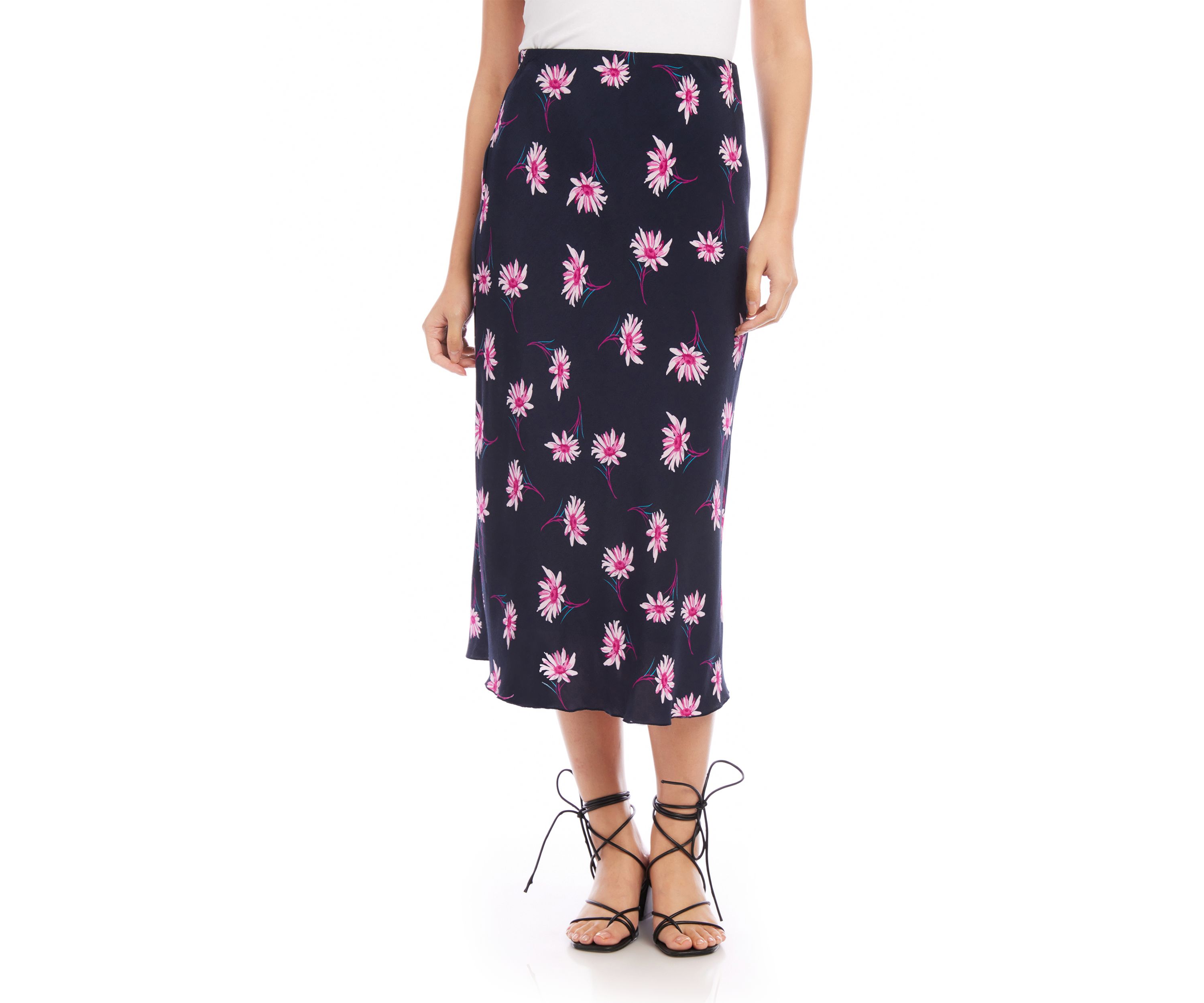 Petite Size Bias Cut Midi Skirt