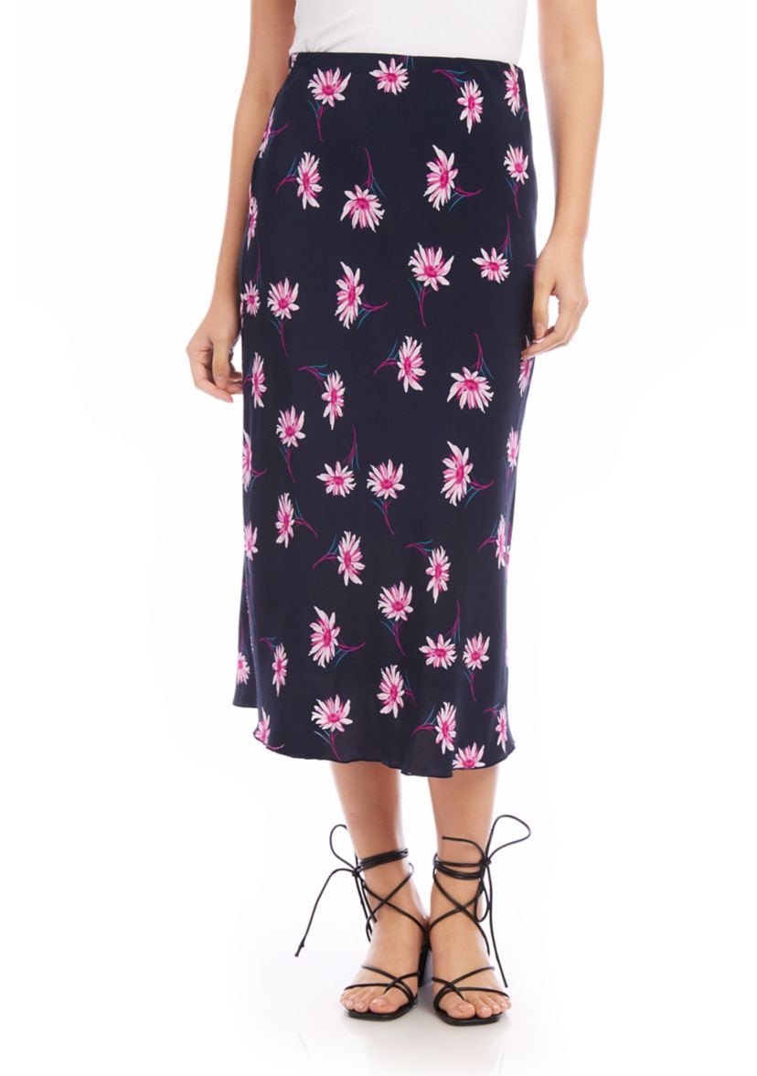 Petite Size Bias Cut Midi Skirt