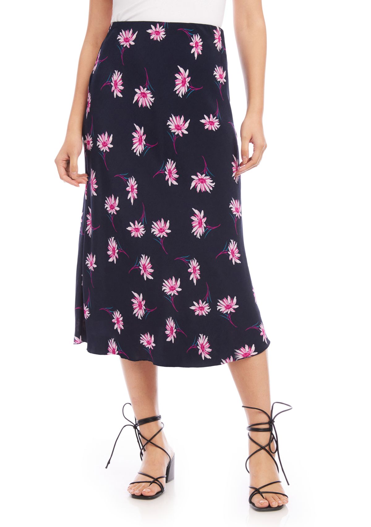 Womens Bias Cut Midi Skirt